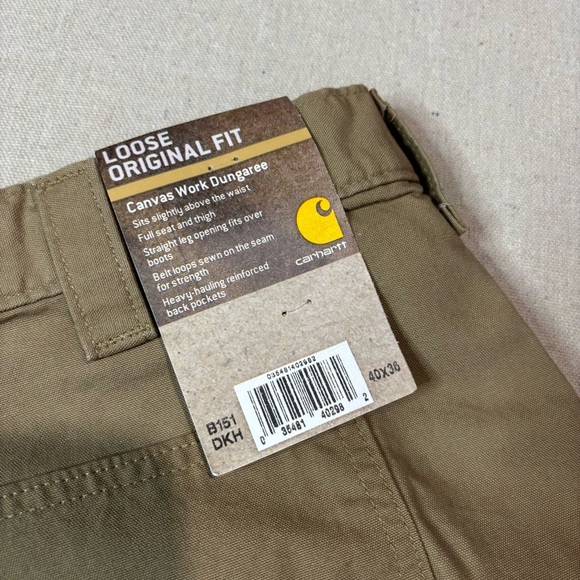 Carhartt B151 DKH Original Fit Dungaree Workwear Carpenter Mens Pants 40x36 NWT - Picture 4 of 8